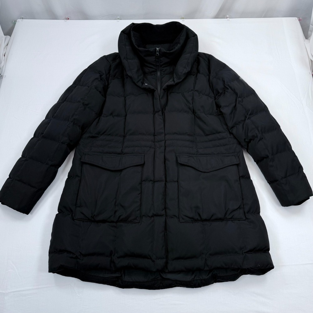 Eddie Bauer‎ Yukon Classic Down Parka Womens XL Black Puffer Coat Heavyweight
